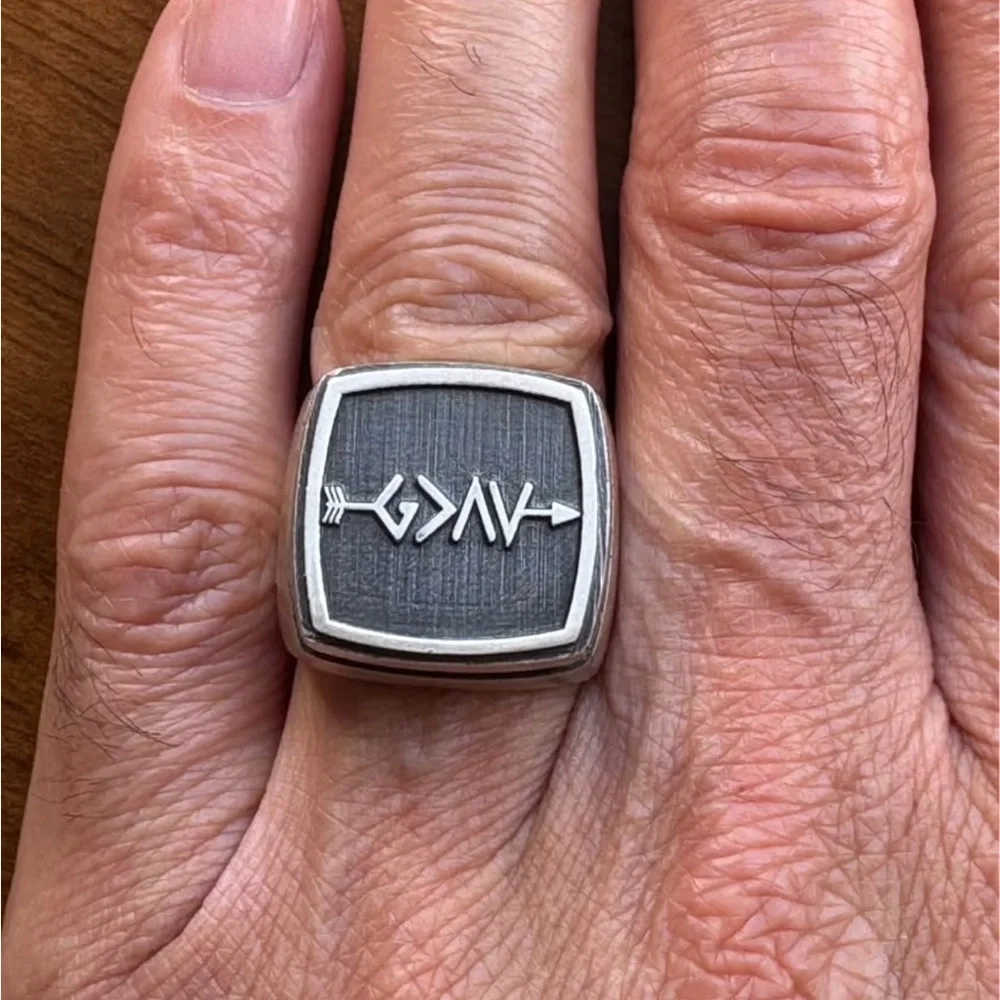 God is greater than the Highs and lows size 9.75 Custom made Ring mens